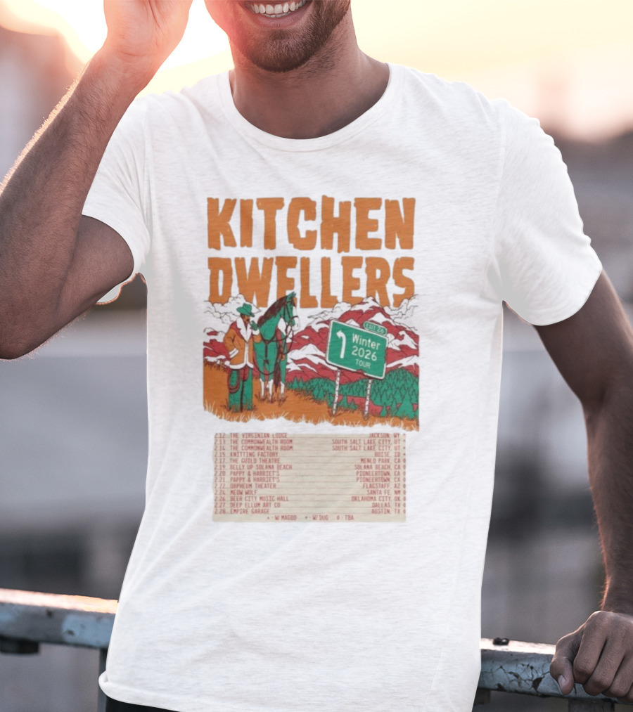 Kitchen Dwellers Winter Tour 2026 Exit 26 Music Venues And Dates T-Shirt