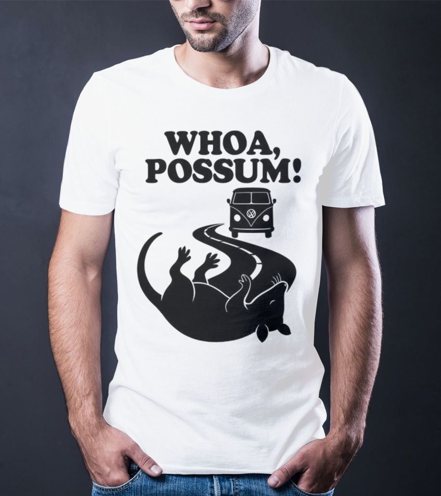 Whoa Possum Vintage Van Opossum Road Trip T-Shirt