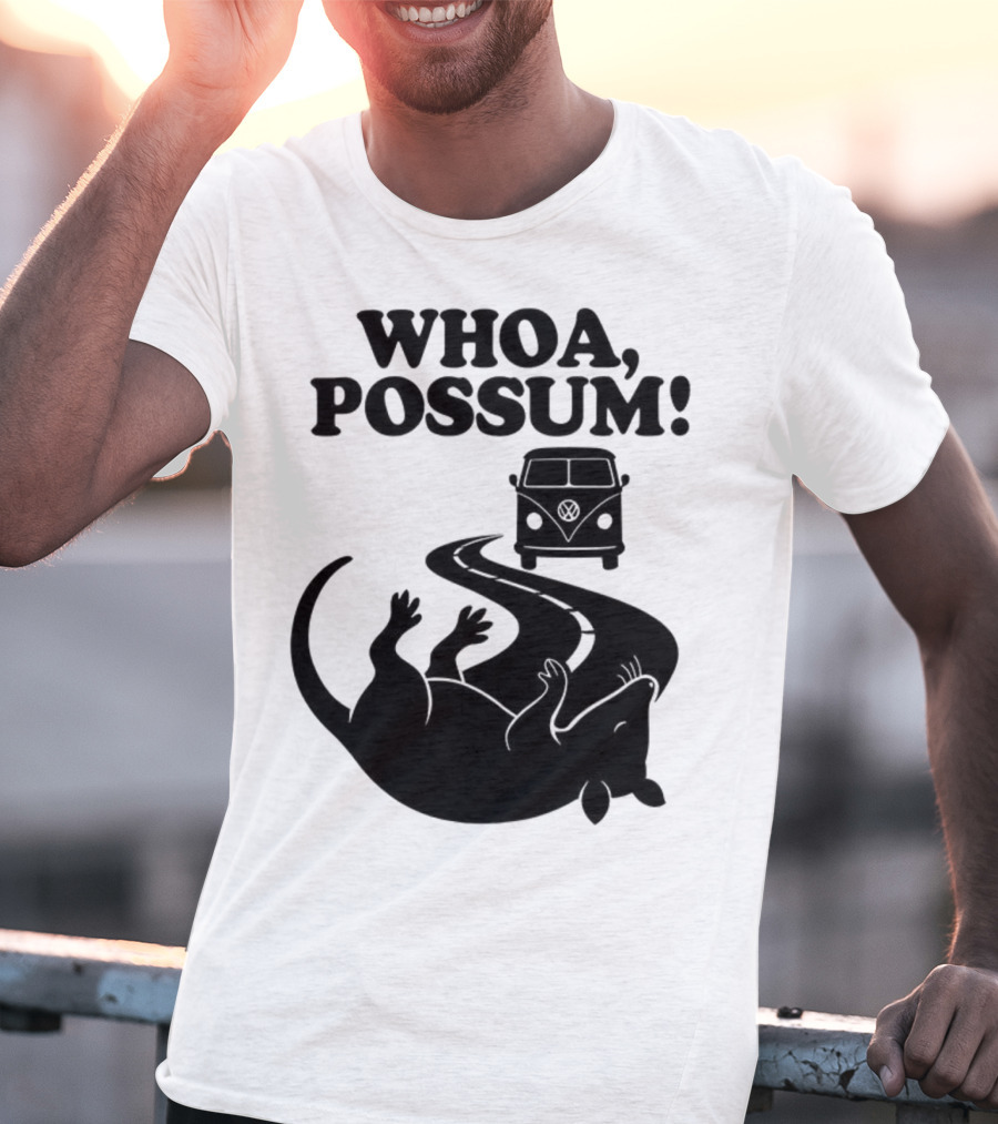 Whoa Possum Vintage Van Opossum Road Trip T-Shirt