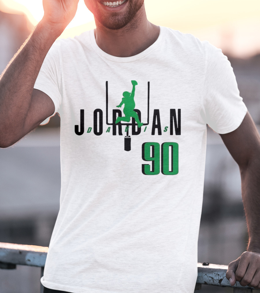 Jordan Davis Philadelphia Eagles Number 90 Air Player Silhouette T-Shirt