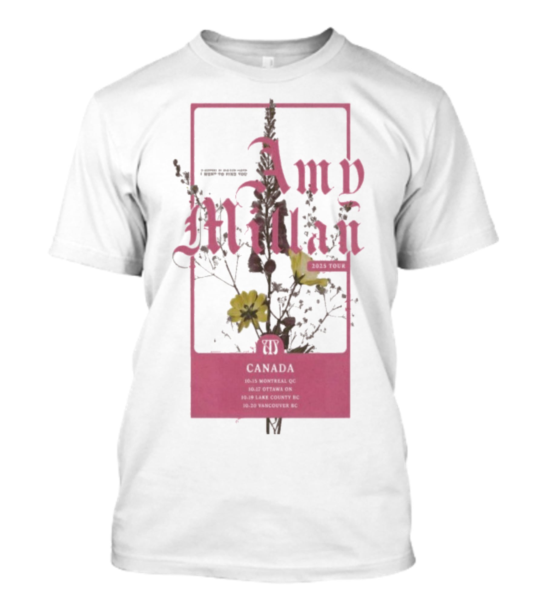 Amy Millan Flowers Canada Tour 2025 T-Shirt