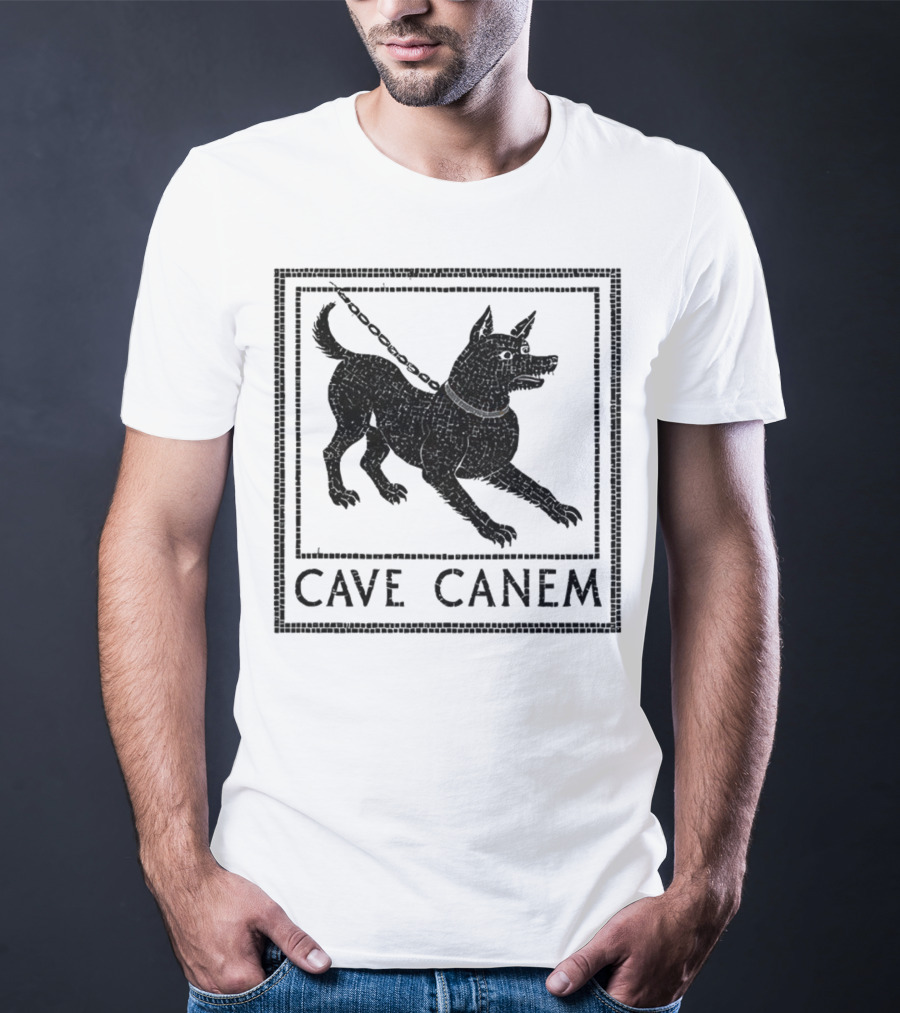 Cave Canem Ancient Pompeii Beware Of Dog Mosaic T-Shirt