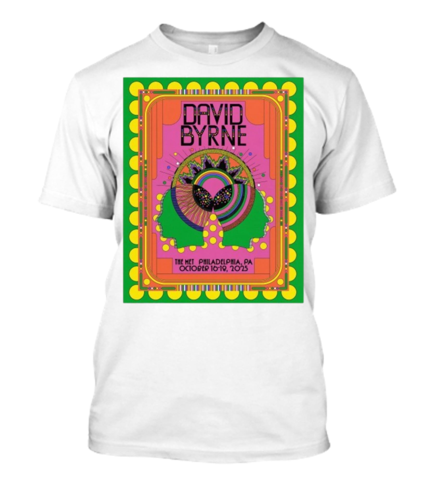 David Byrne The Met Philadelphia PA October 16-18 2025 Psychedelic Event T-Shirt
