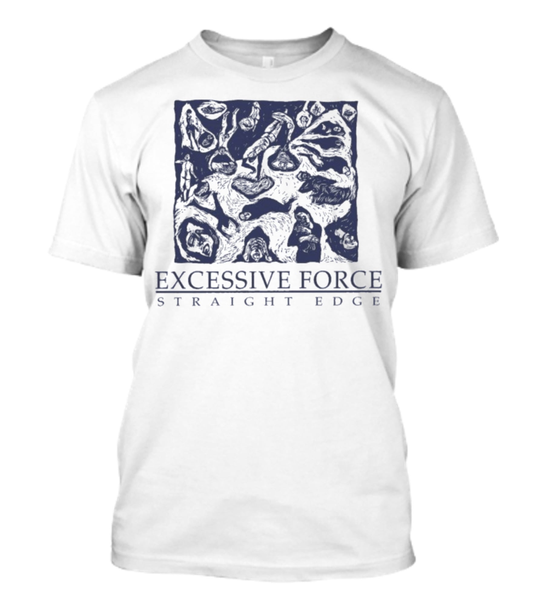 Excessive Force Straight Edge Abstract Pattern T-Shirt
