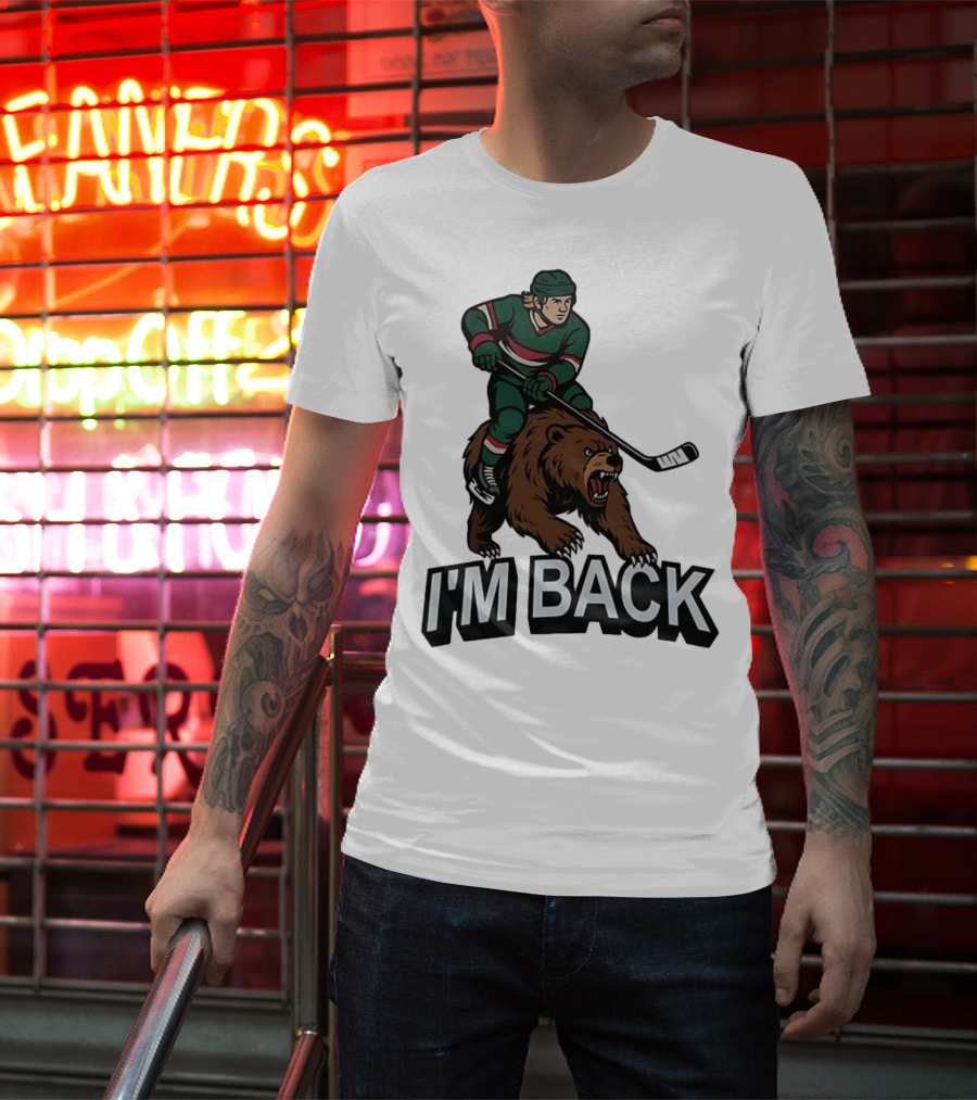 I'm Back Minnesota Wild NHL Bear Hockey Player Graphic T-Shirt