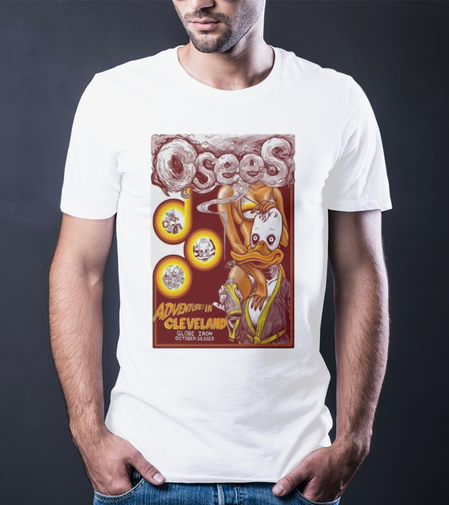 Osees Adventures In Cleveland Globe Iron October 28 2025 T-Shirt