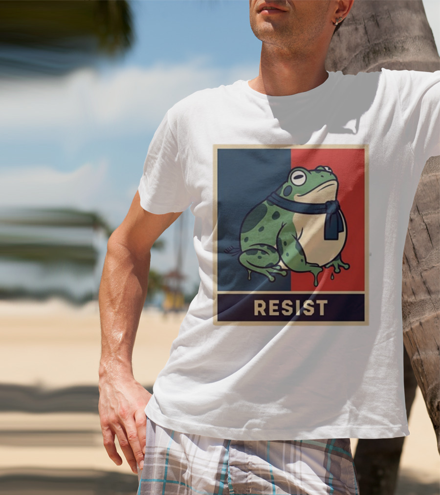 Portland Frog Protest Resist Activist Retro Style T-Shirt