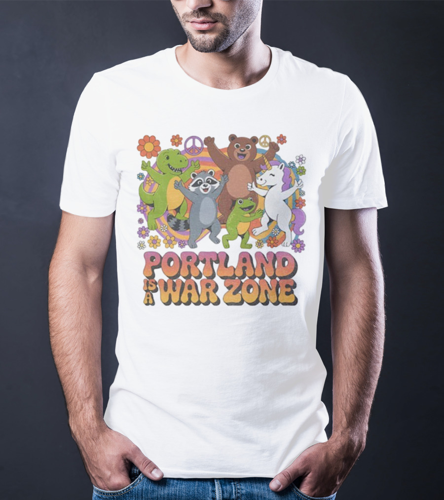Portland Is A War Zone Peaceful Animal Dance Celebration T-Shirt
