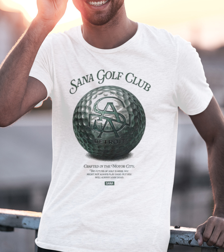 Sana Golf Club Detroit Crafted In The Motor City T-Shirt