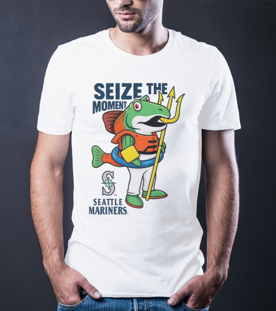 Seattle Mariners Humpy Salmon Trident Seize The Moment MLB T-Shirt