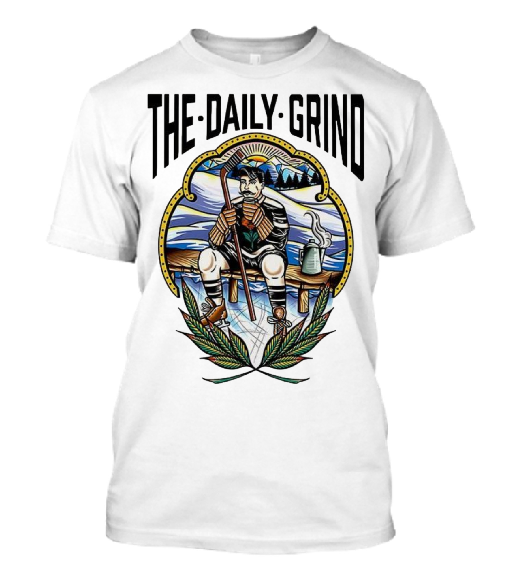 The Daily Grind Hockey Relaxation Scene NHL Inspired T-Shirt