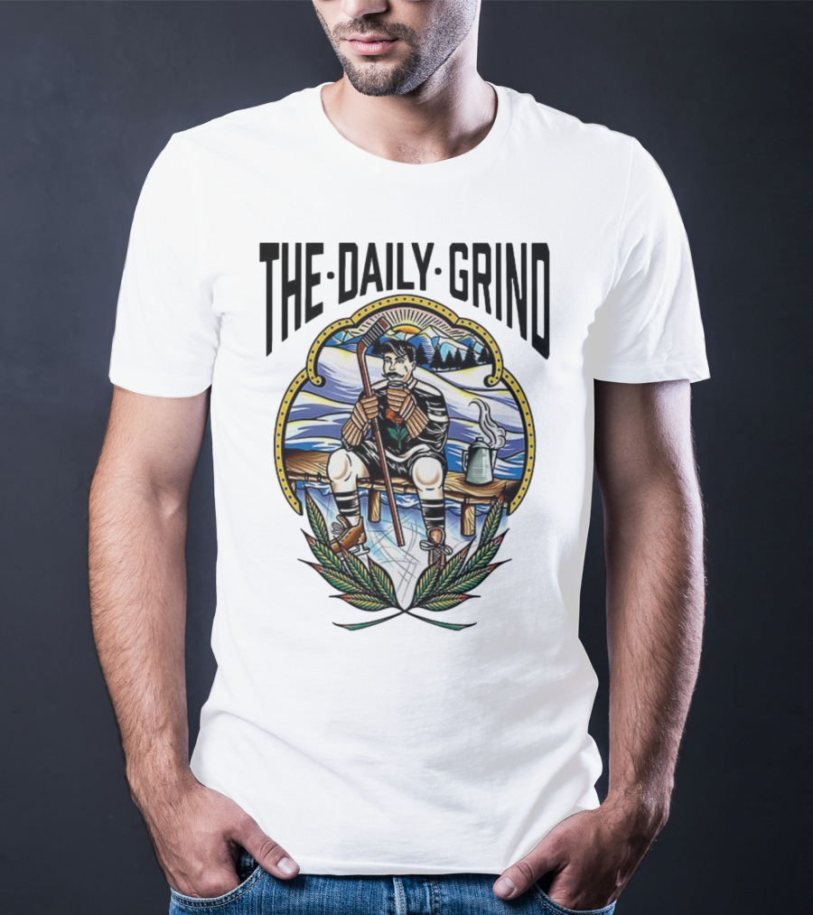 The Daily Grind Hockey Relaxation Scene NHL Inspired T-Shirt