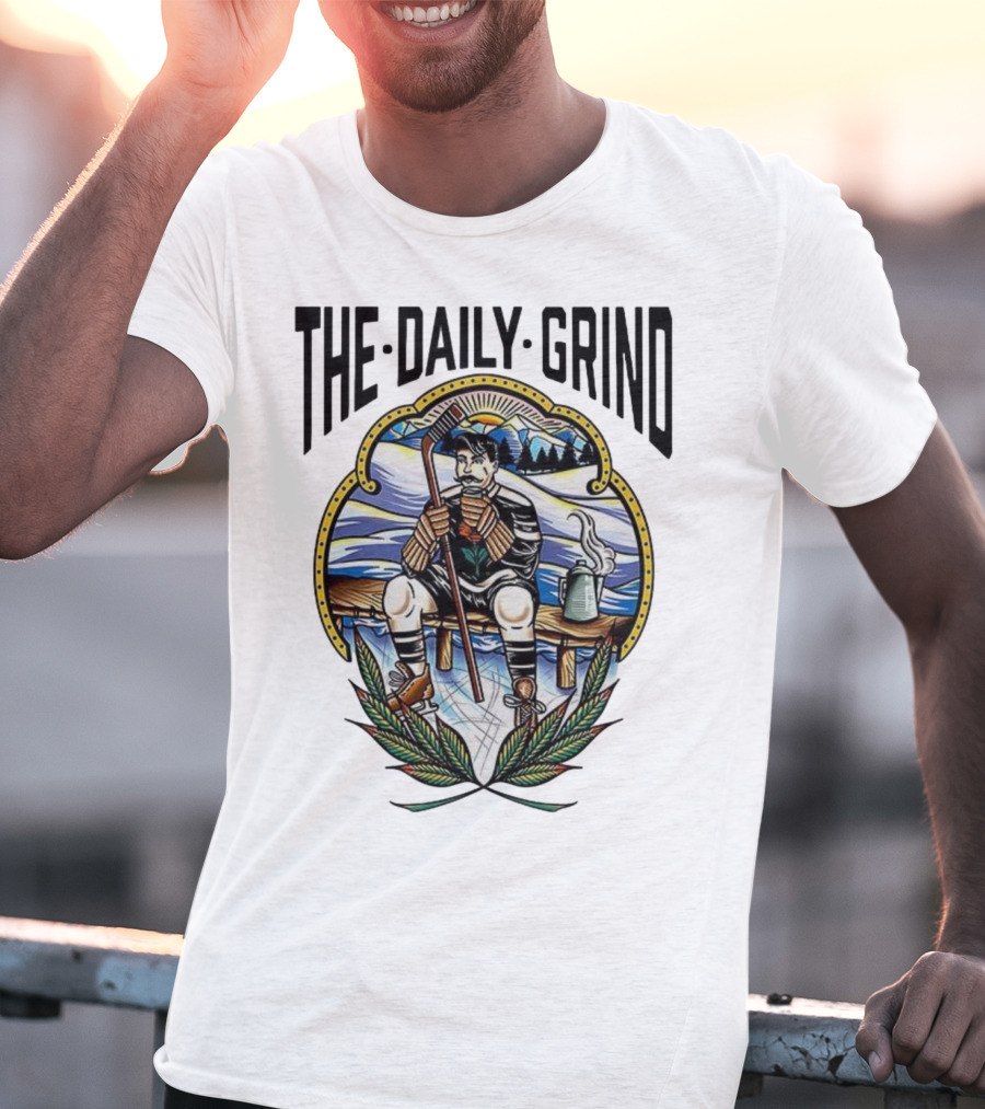 The Daily Grind Hockey Relaxation Scene NHL Inspired T-Shirt