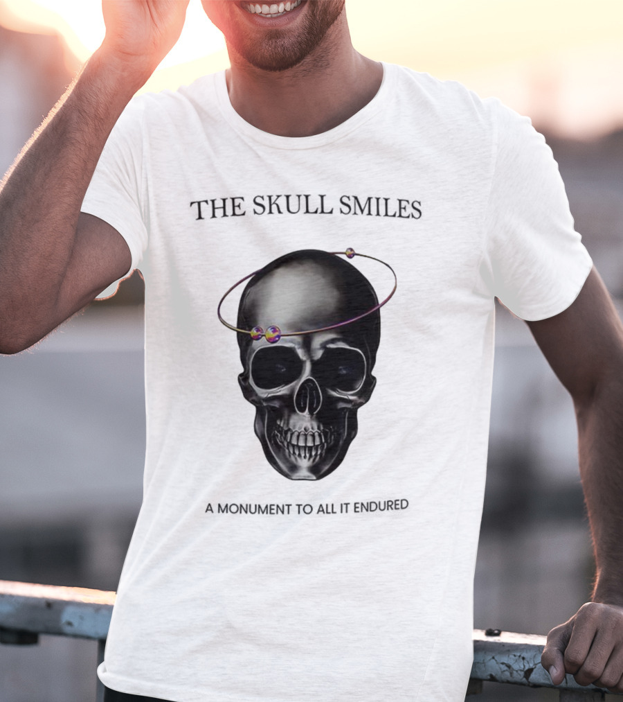 The Skull Smiles A Monument To All It Endured With Planetary Orbit Halo T-Shirt