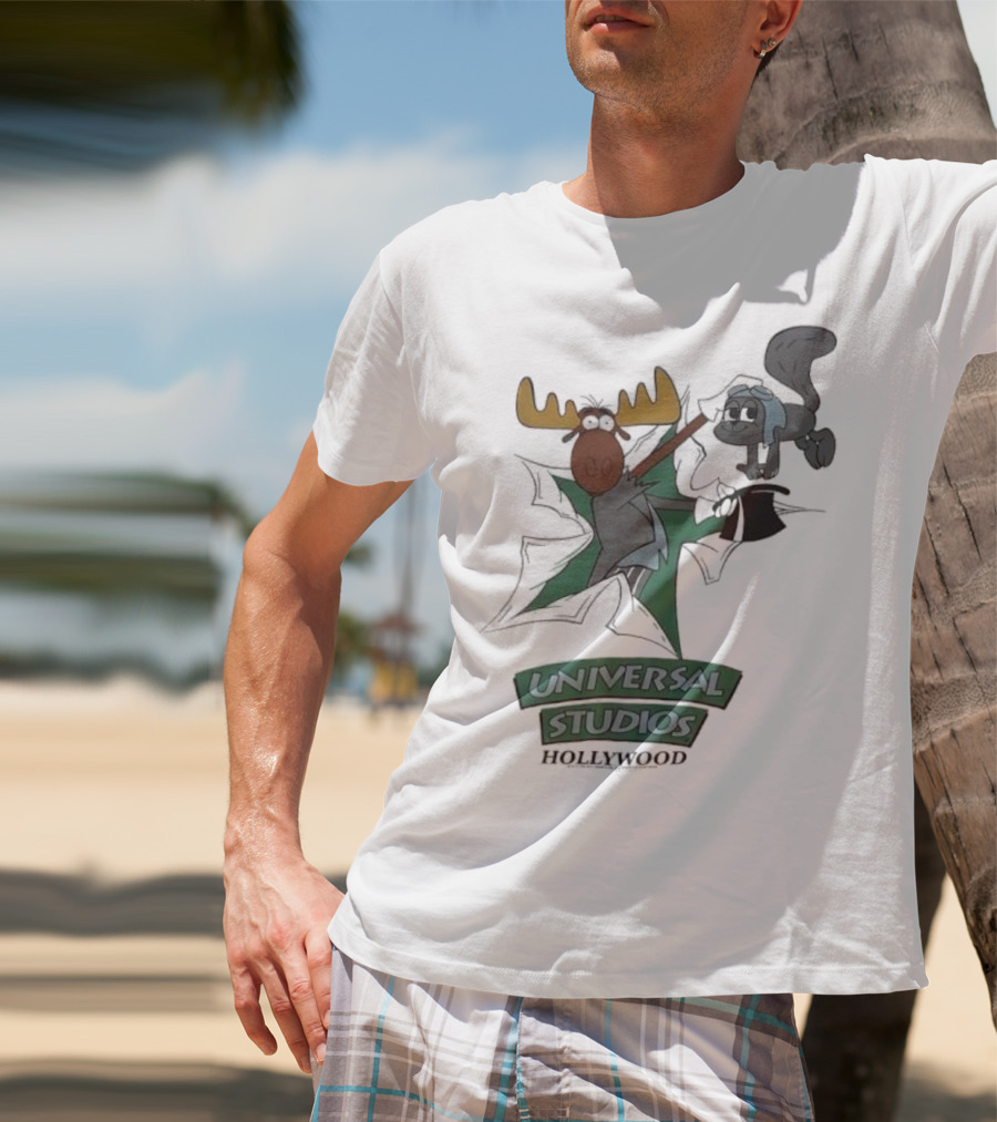 Universal Studios Hollywood Vintage 90s Moose And Squirrel Characters T-Shirt