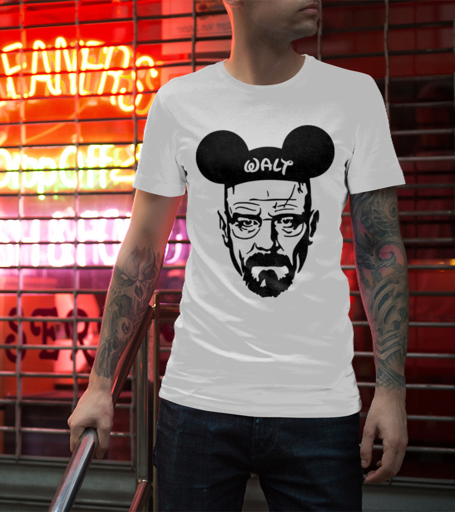 Walter White Mickey Mouse Breaking Bad Disney Meme T-Shirt