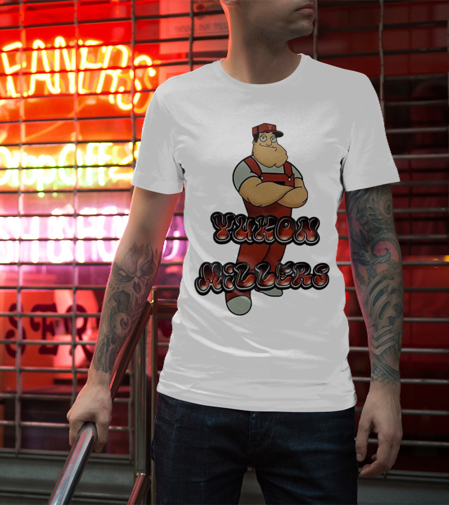 Yukon Millers Overalls Red Cartoon Character T-Shirt