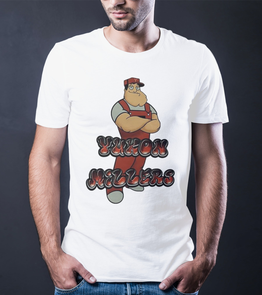 Yukon Millers Overalls Red Cartoon Character T-Shirt