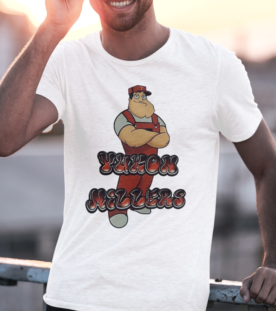 Yukon Millers Overalls Red Cartoon Character T-Shirt