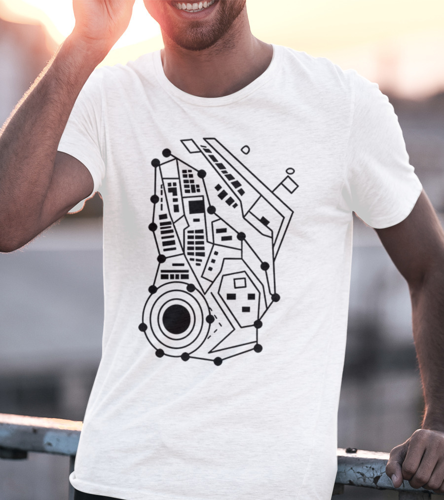 Circuit Board Pattern Tech-Inspired Circuitry T-Shirt