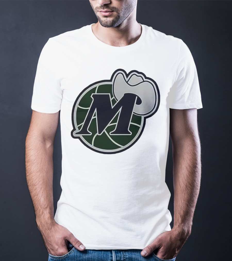 Dallas Mavericks M With Cowboy Hat And Basketball Icon T-Shirt