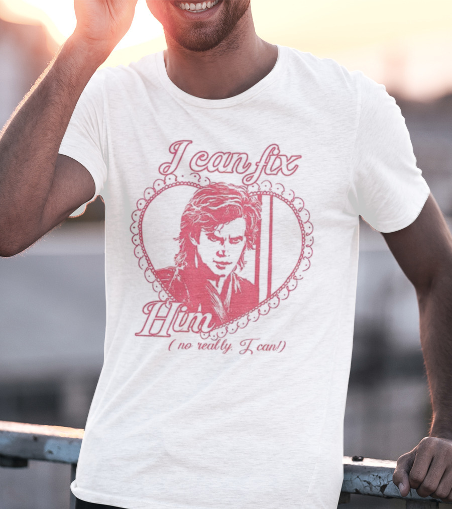 Coquette Anakin Skywalker I Can Fix Him Heart Design T-Shirt