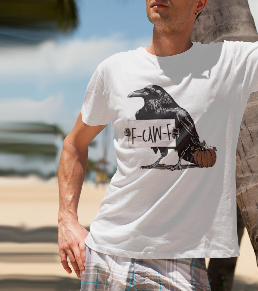 F Caw F Anti Fascism Crow Halloween Raven Pumpkin T-Shirt