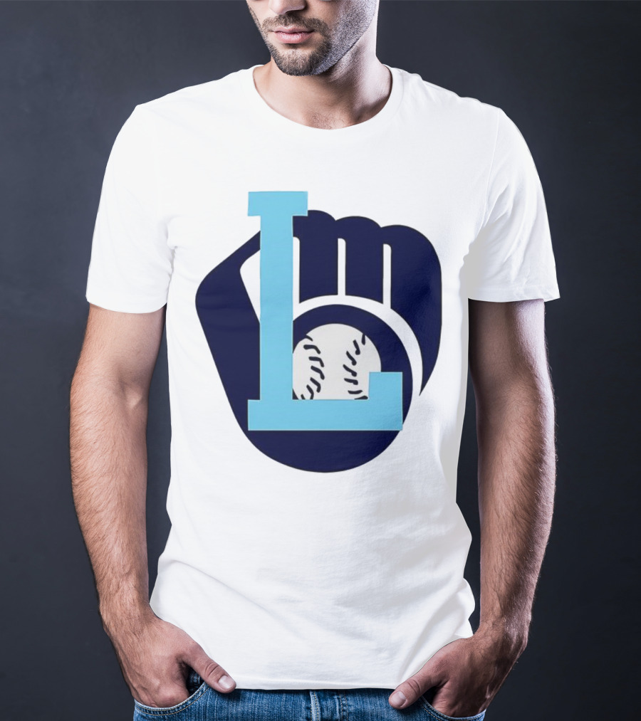 Milwaukee Brewers Baseball Glove L Monogram T-Shirt