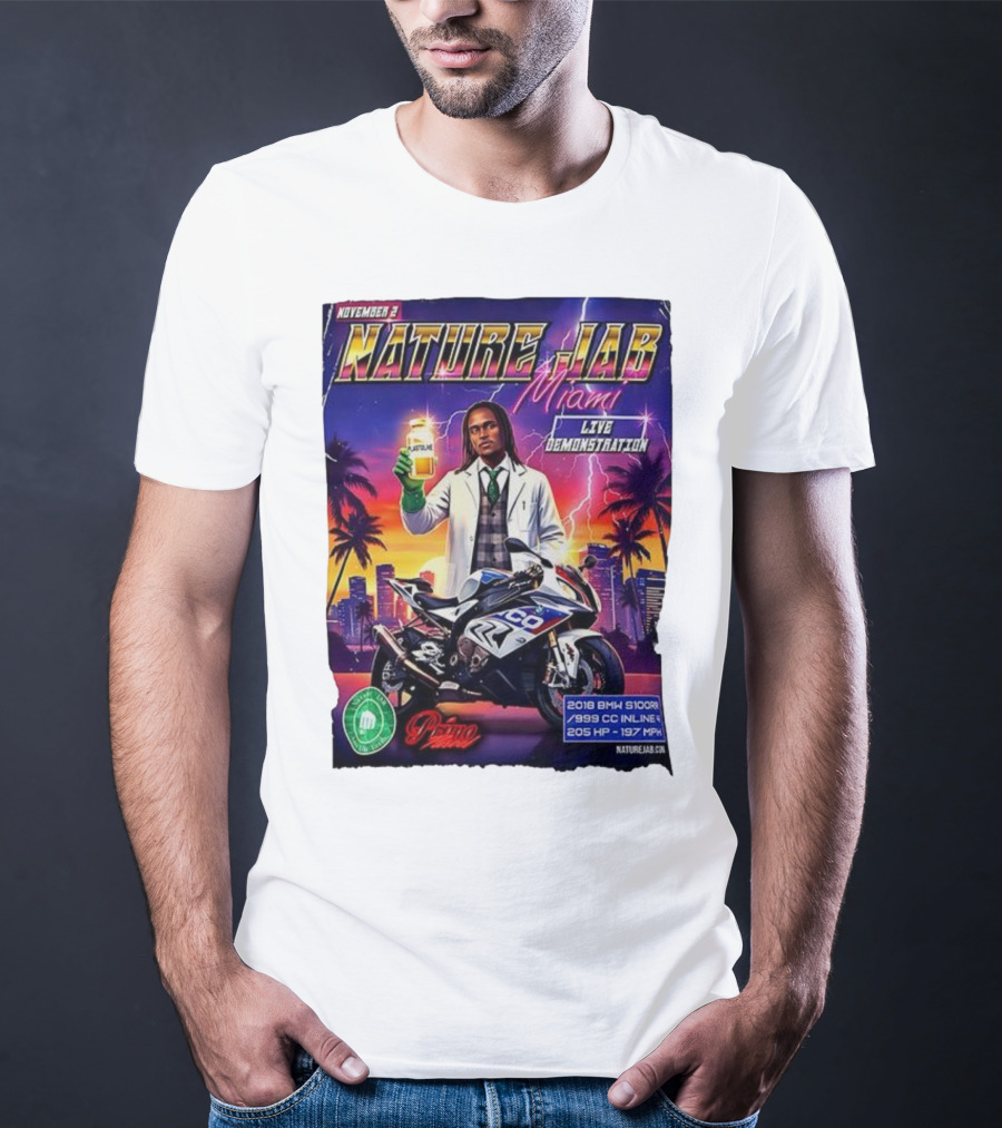 November 2 Naturejab Miami Live Demonstration Moto Performance 2018 BMW S1000R 999 CC Inline 4 205 HP 197 MPH T-Shirt