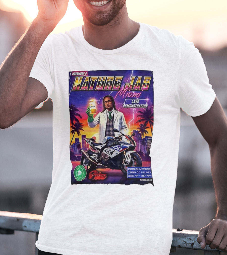 November 2 Naturejab Miami Live Demonstration Moto Performance 2018 BMW S1000R 999 CC Inline 4 205 HP 197 MPH T-Shirt