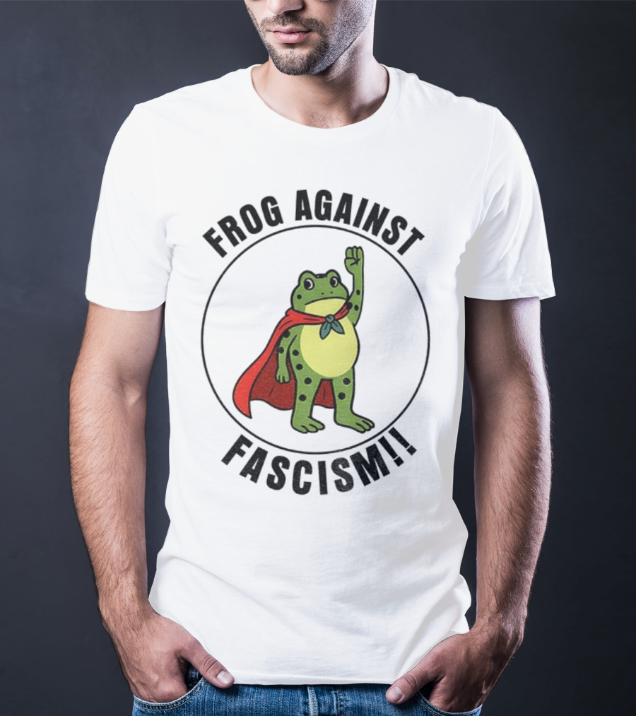 Portland Frog Hero Against Fascism Red Cape Power T-Shirt