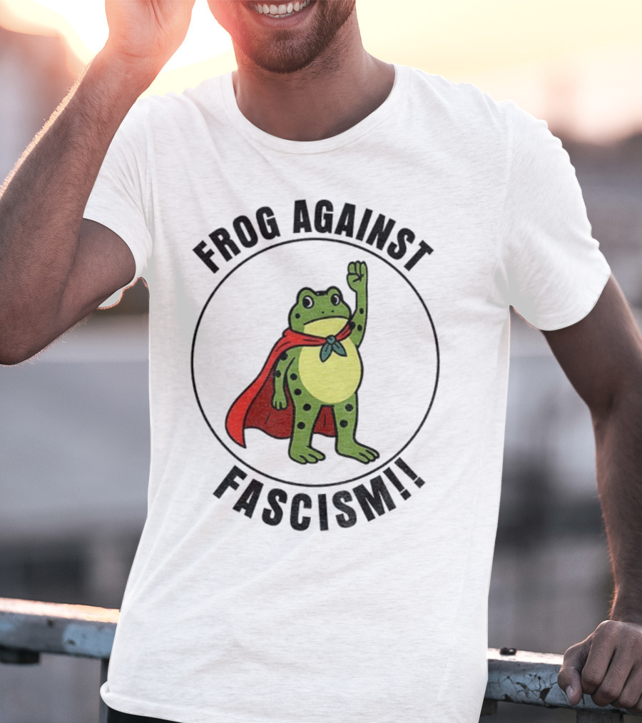Portland Frog Hero Against Fascism Red Cape Power T-Shirt