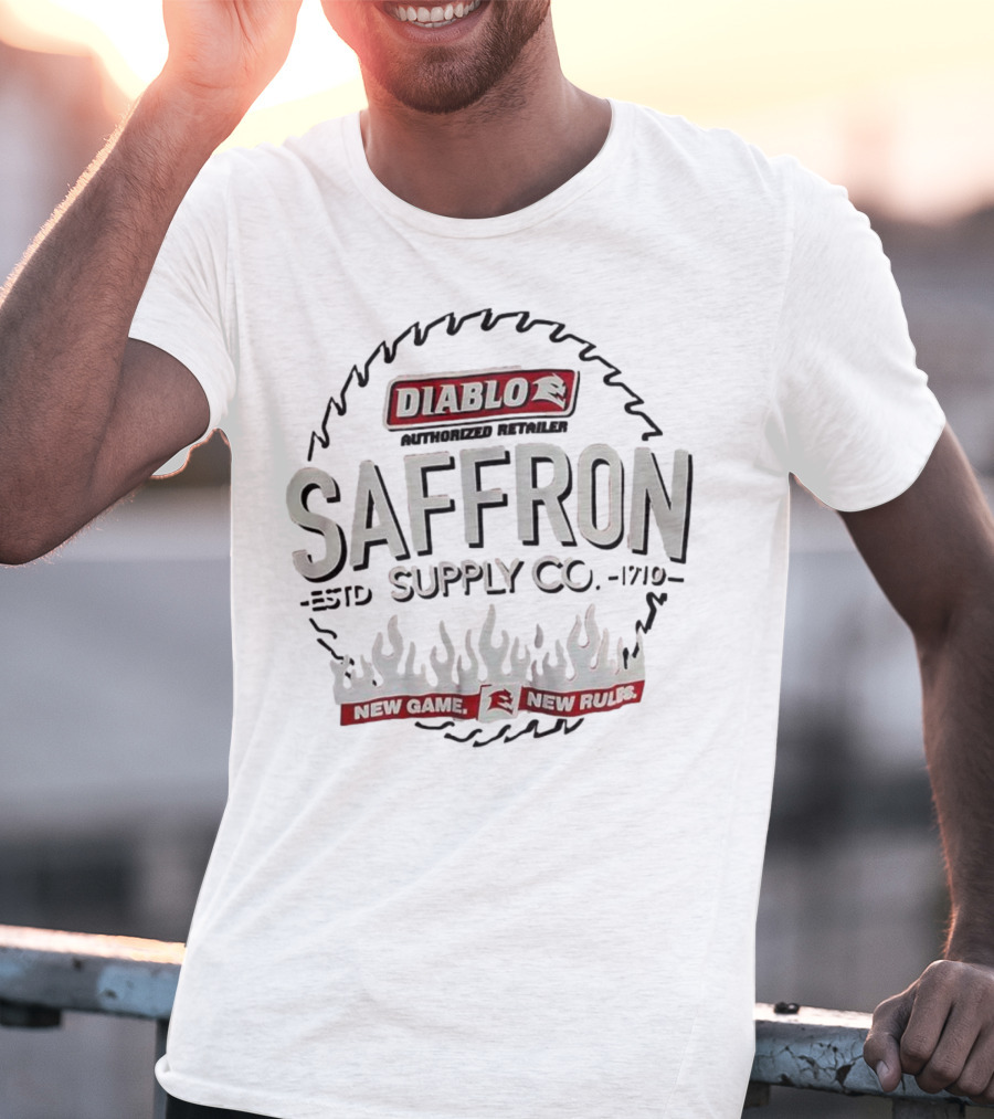 Diablo Authorized Dealer Saffron Supply Co New Game New Rules T-Shirt