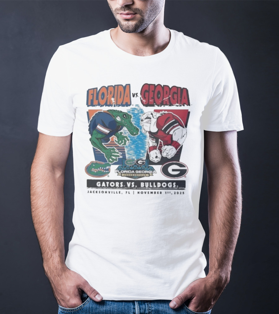 Florida Vs Georgia Gators Vs Bulldogs 2025 Jacksonville Matchup T-Shirt