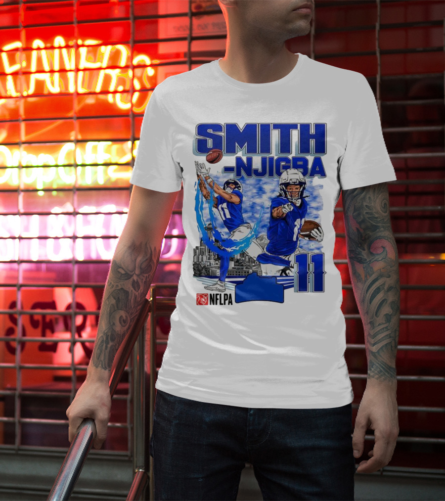 Seattle Seahawks Jaxon Smith-Njigba Skyline NFLPA 11 T-Shirt