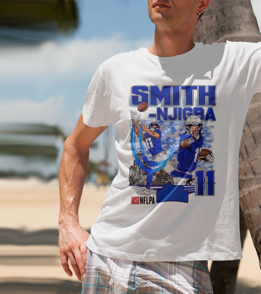 Seattle Seahawks Jaxon Smith-Njigba Skyline NFLPA 11 T-Shirt