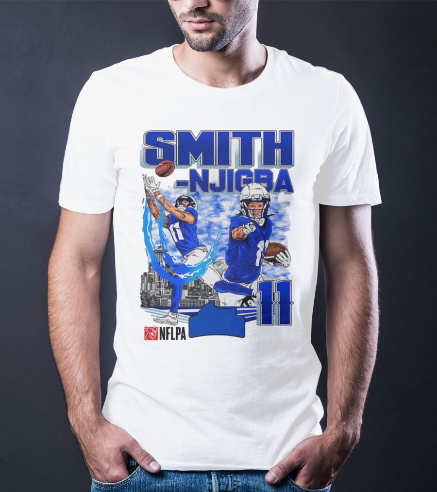 Seattle Seahawks Jaxon Smith-Njigba Skyline NFLPA 11 T-Shirt