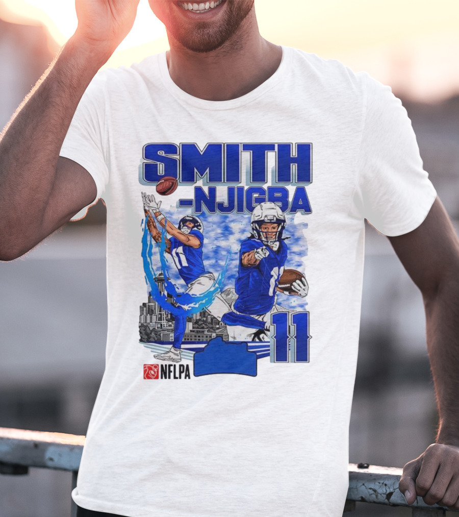 Seattle Seahawks Jaxon Smith-Njigba Skyline NFLPA 11 T-Shirt