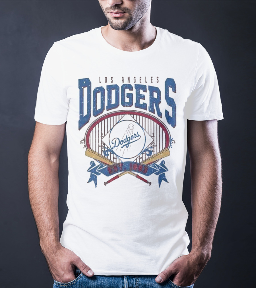 Los Angeles Dodgers Est 1883 Vintage MLB Baseball Dodgers Retro Style T-Shirt