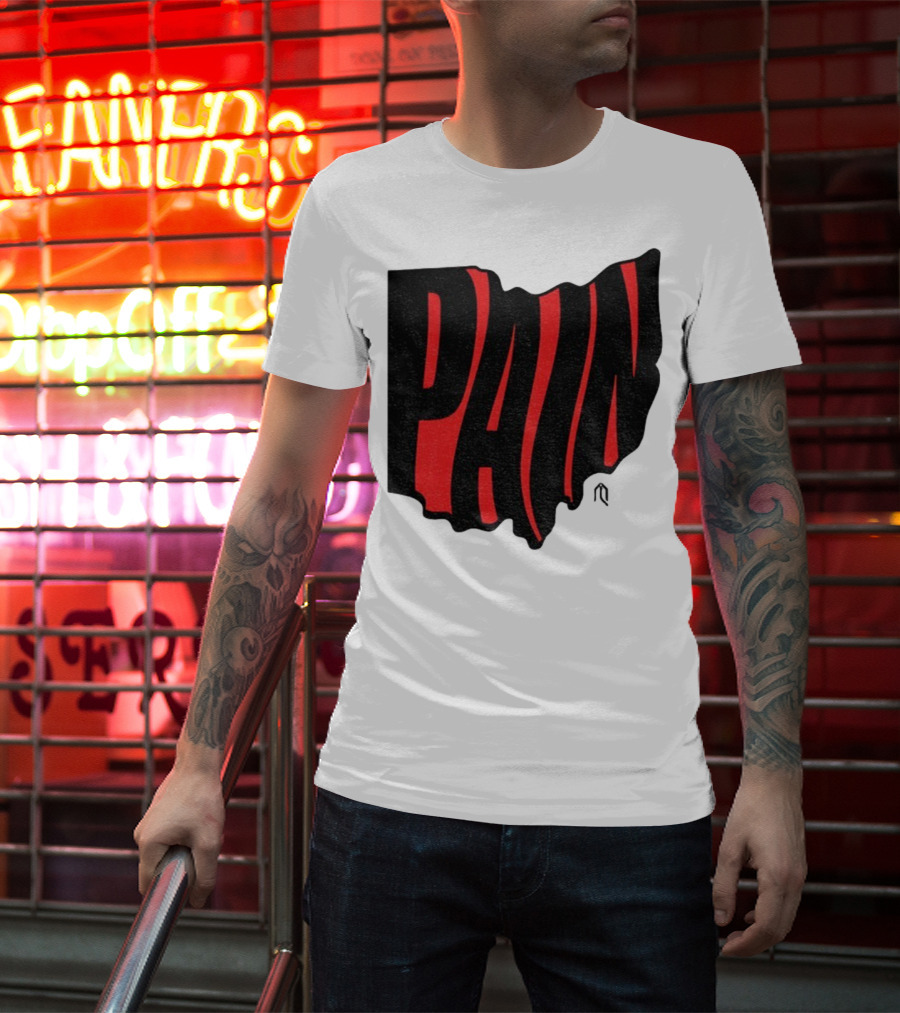 Ohio State Buckeyes Football Pain Map Design T-Shirt