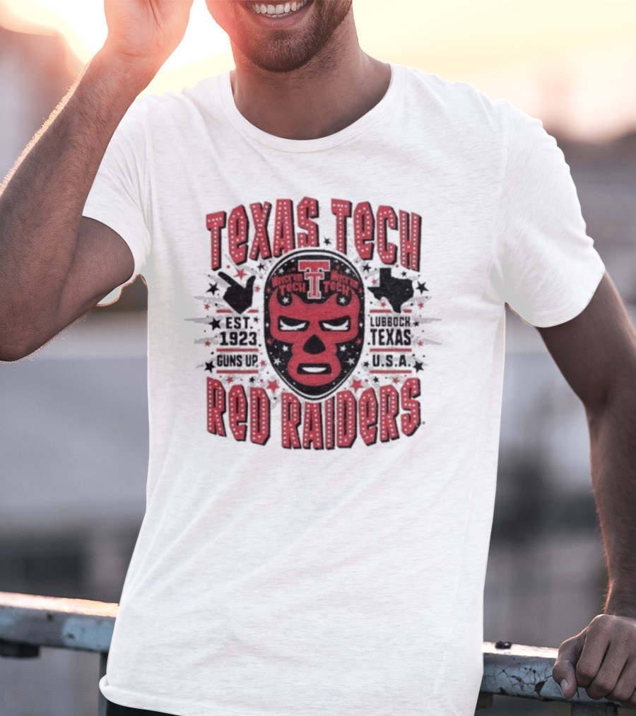 Texas Tech Red Raiders Lubbock Texas USA Luchador Mask Guns Up Est 1923 Iconic Symbol T-Shirt