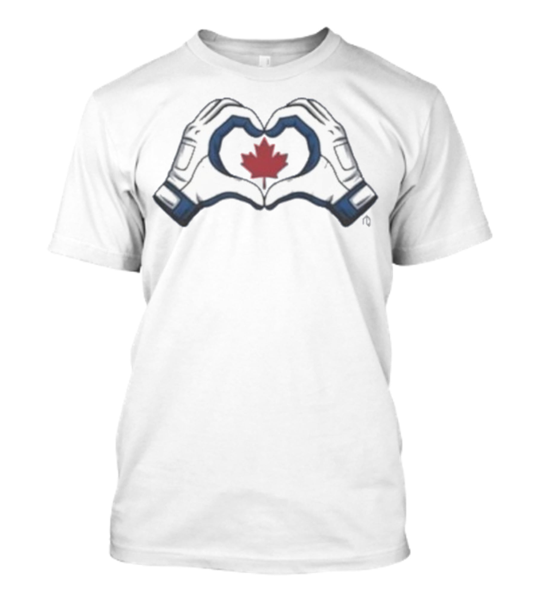 Toronto Blue Jays Canada Heart Symbol With Maple Leaf And Gloves T-Shirt