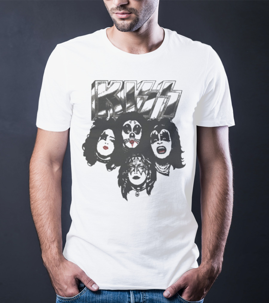 KISS 50th Anniversary Band Member Faces And Logo T-Shirt