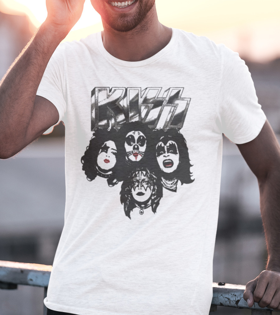 KISS 50th Anniversary Band Member Faces And Logo T-Shirt