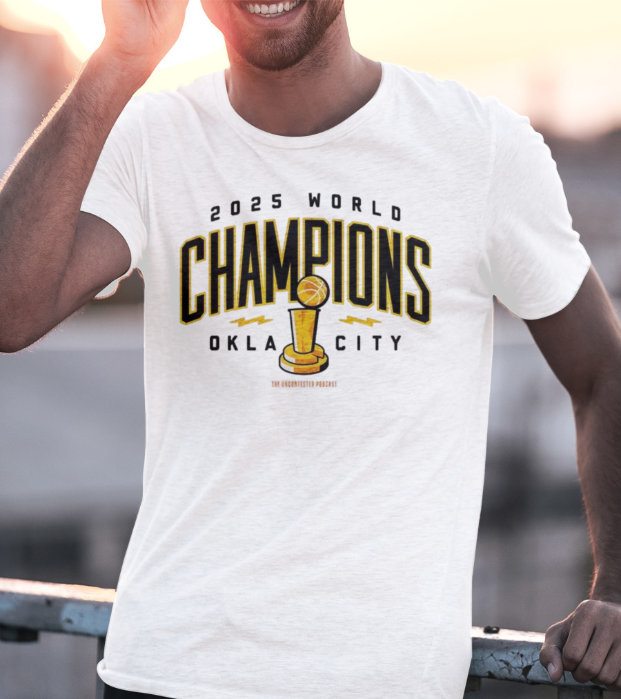 2025 World Champions Oklahoma City Basketball Trophy T-Shirt