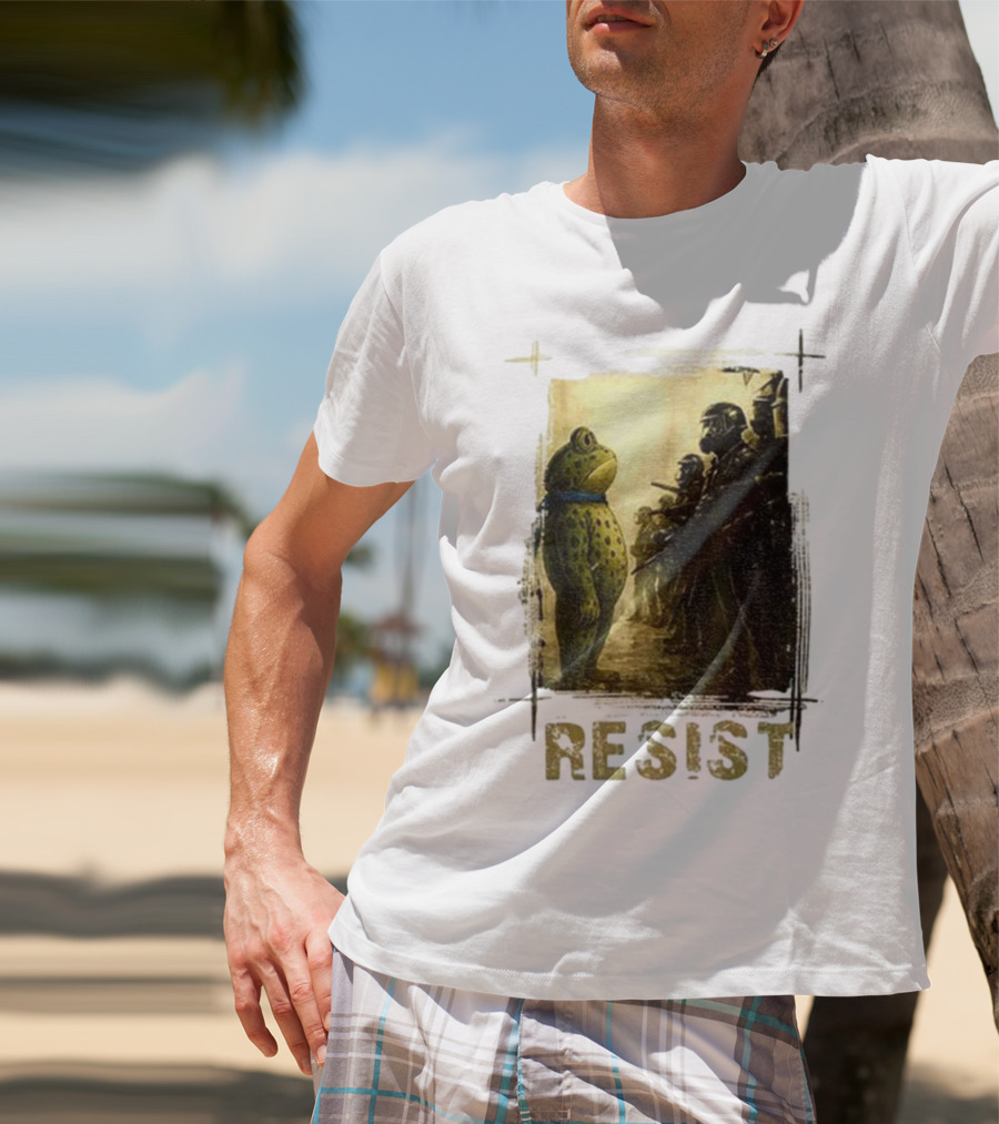 Resist Portland Frog Protest Vintage Activist Police Confrontation T-Shirt