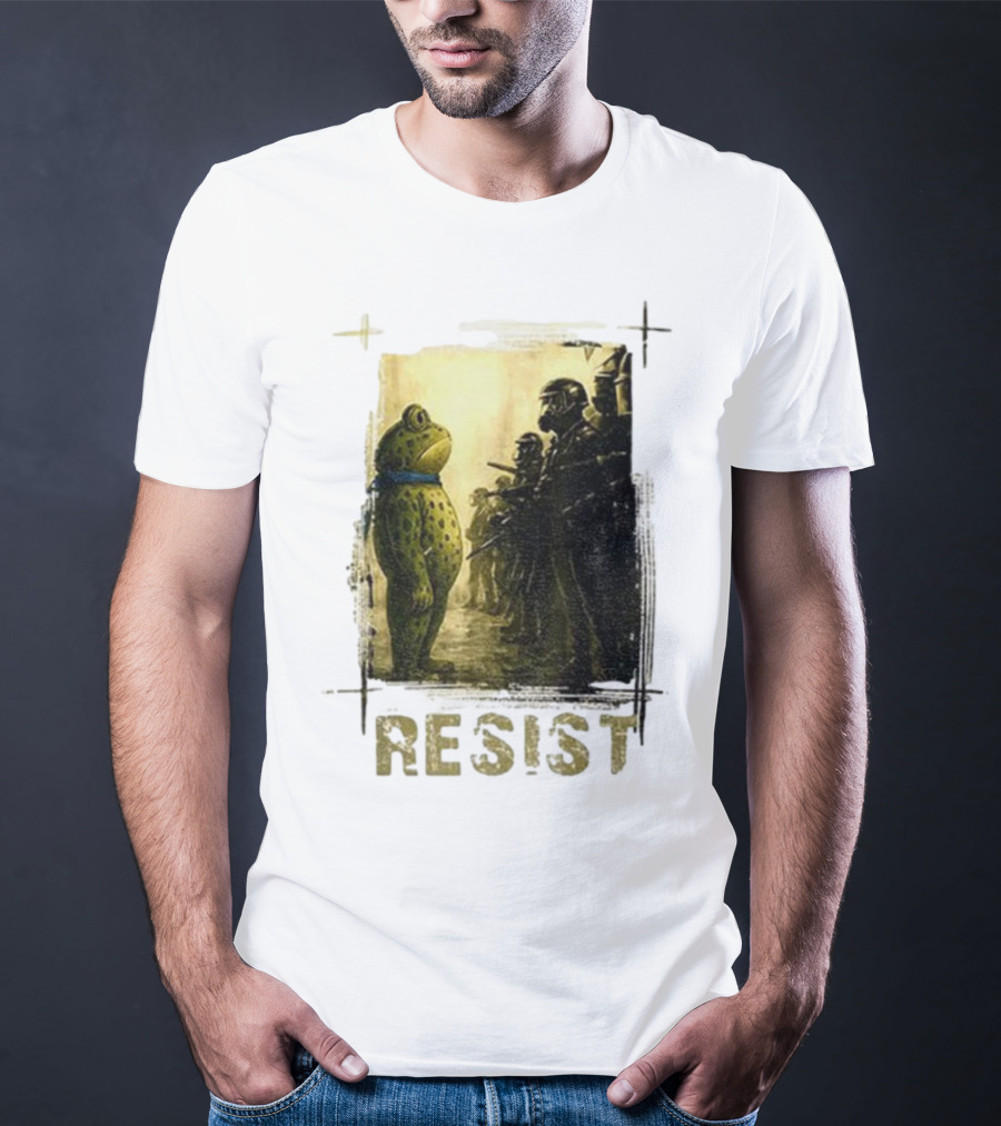 Resist Portland Frog Protest Vintage Activist Police Confrontation T-Shirt
