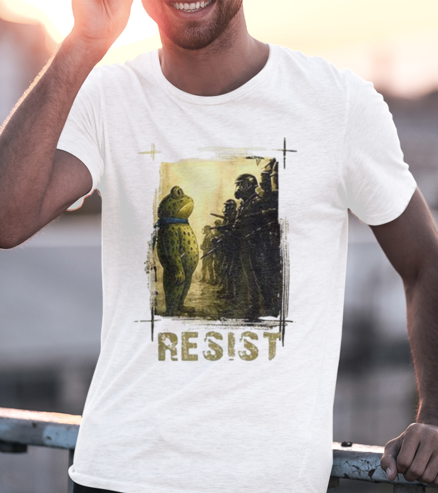 Resist Portland Frog Protest Vintage Activist Police Confrontation T-Shirt