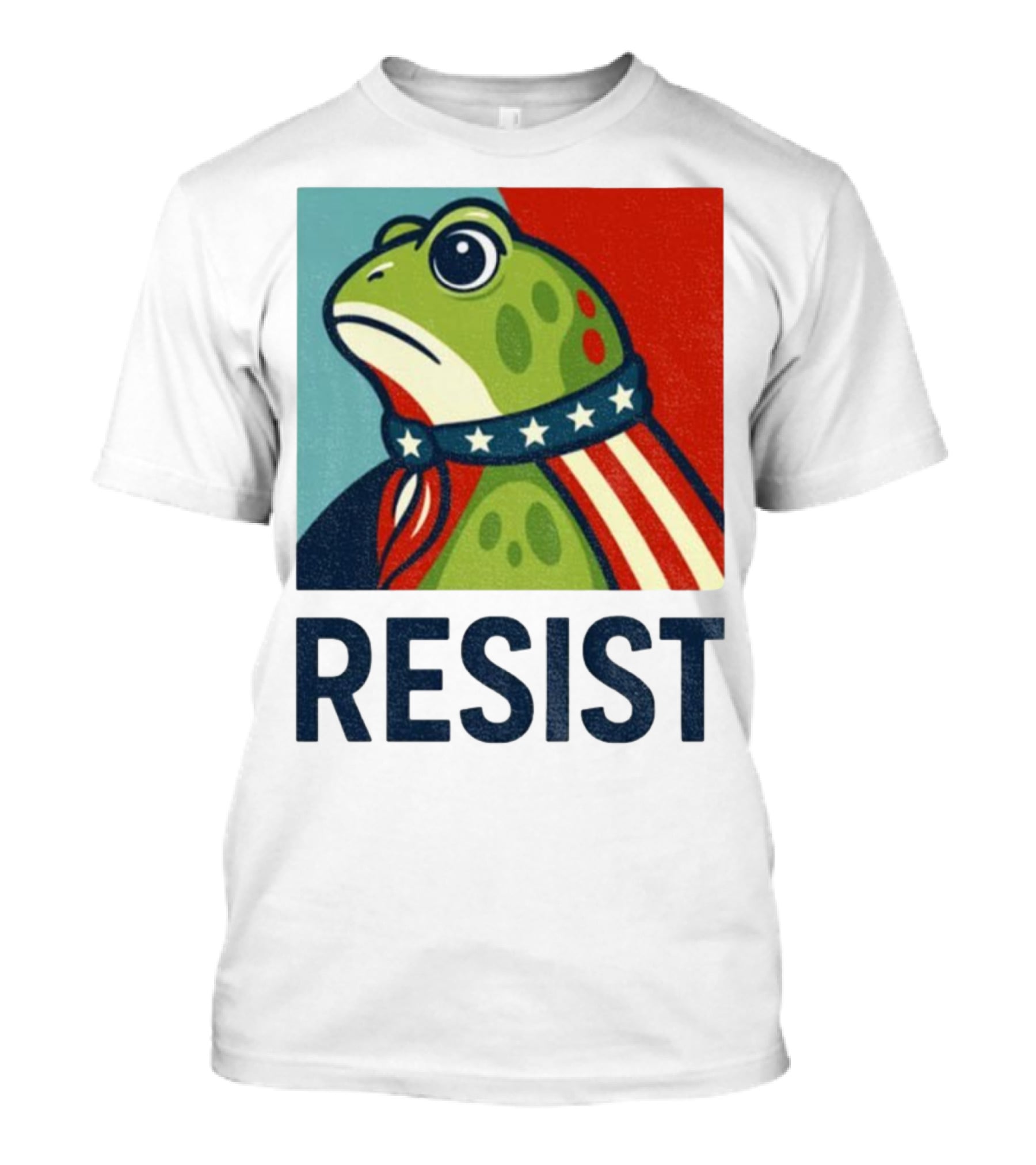 Resist Portland Frog Patriotic Stars And Stripes Retro Art T-Shirt