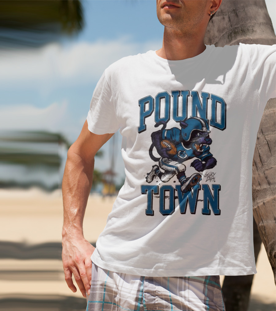 Carolina Panthers Pound Town Running Mascot Glory Days T-Shirt